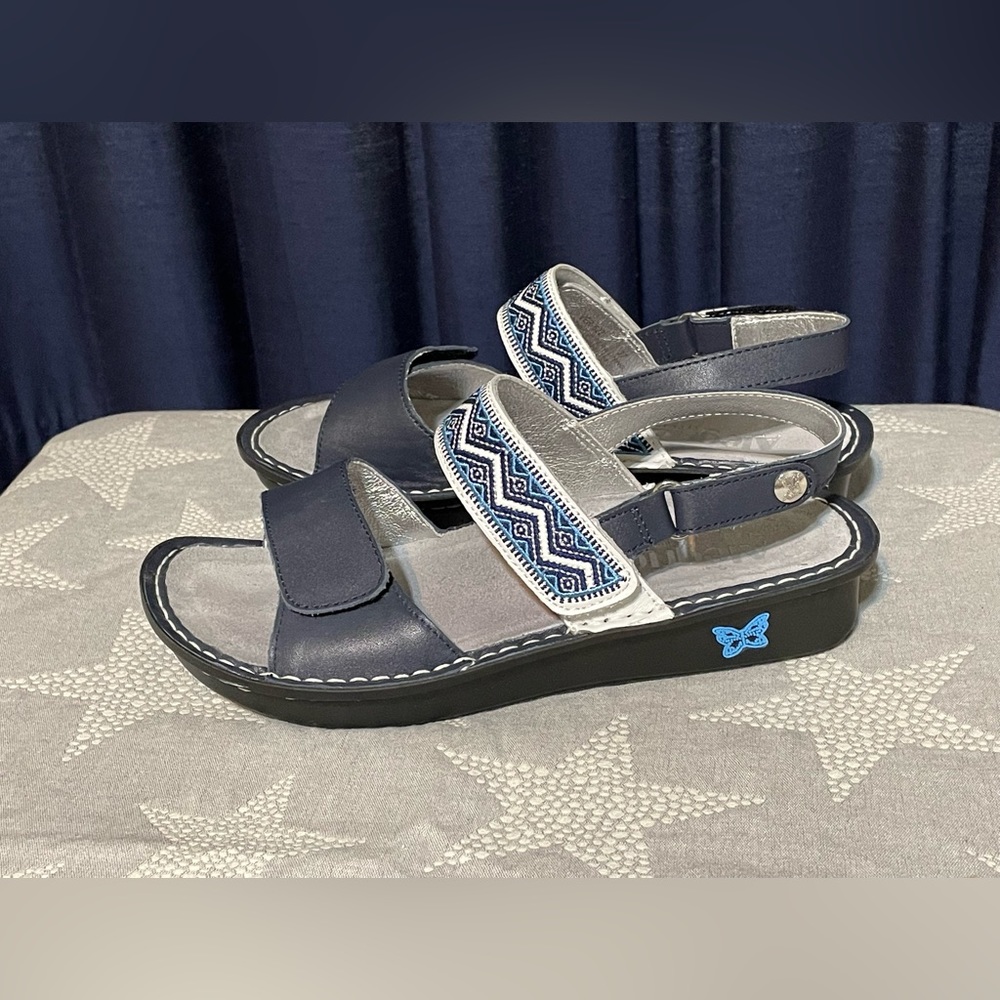 Alegria Blue & White Sandals